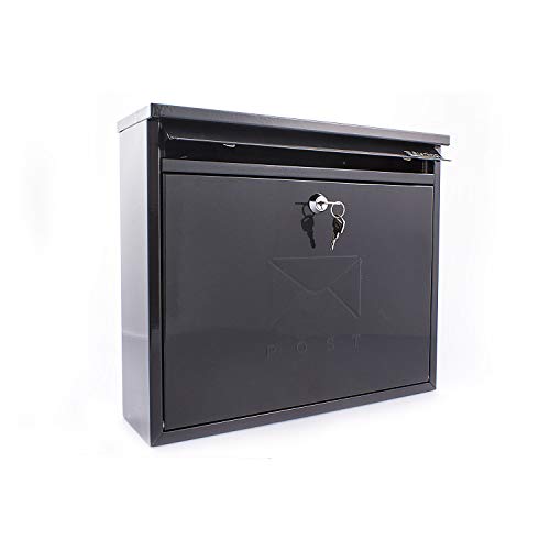 Sterling MB02BK Elegance - Buzón de Pared (Acero galvanizado, con Cerradura), Negro,...