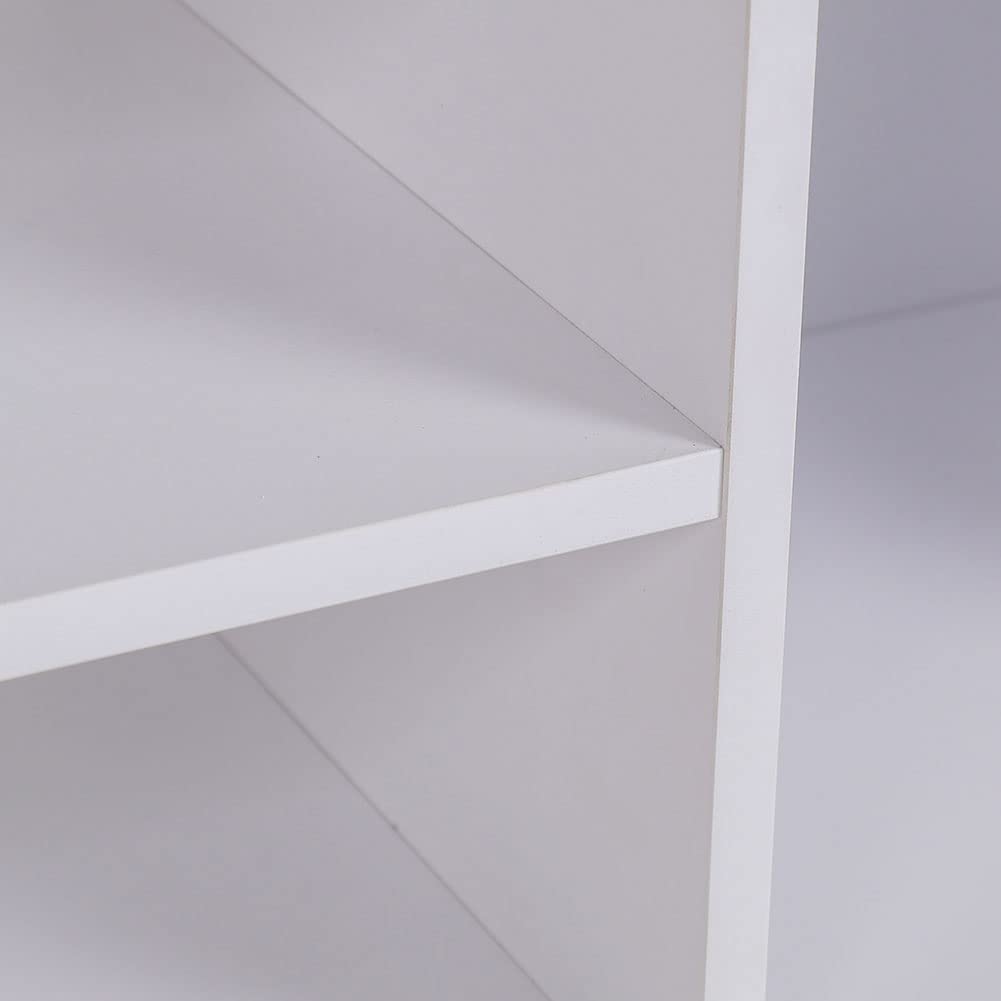 BAKAJI Mobile Mobiletto TV in Legno MDF Credenza con Base Televisione 2 Scomparti Aperti Porta Console Videogiochi DVD e 2 Ante Dimensione 110 x 35 x 36 cm Colore Bianco Design Moderno