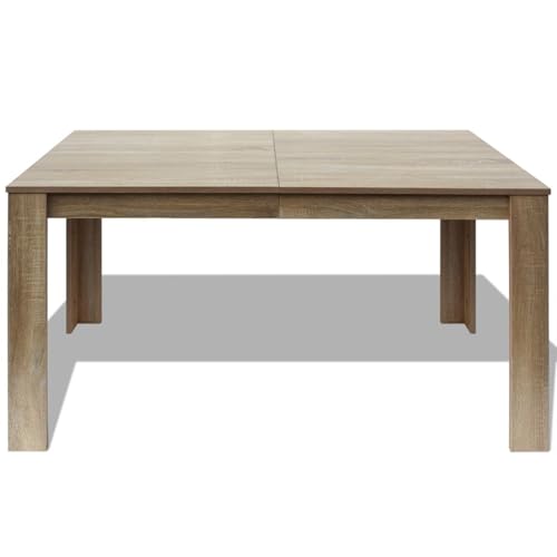 Gecheer Elegant Oak Dining Table Engineered Wood 140x80x75 cm - Modern Design for Dining Room or Kitchen Model243055 - Image 4