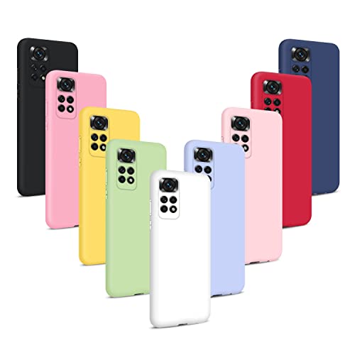 9X Funda para Xiaomi Redmi Note 11 4G/Note 11S 4G, Carcasas Flexible Suave TPU Silicona, Ultra Delgado Mate Antigolpes Anti-Arañazos Protección Color Puro Caso con Sedoso-Tacto Suave - 9 Colores Cover