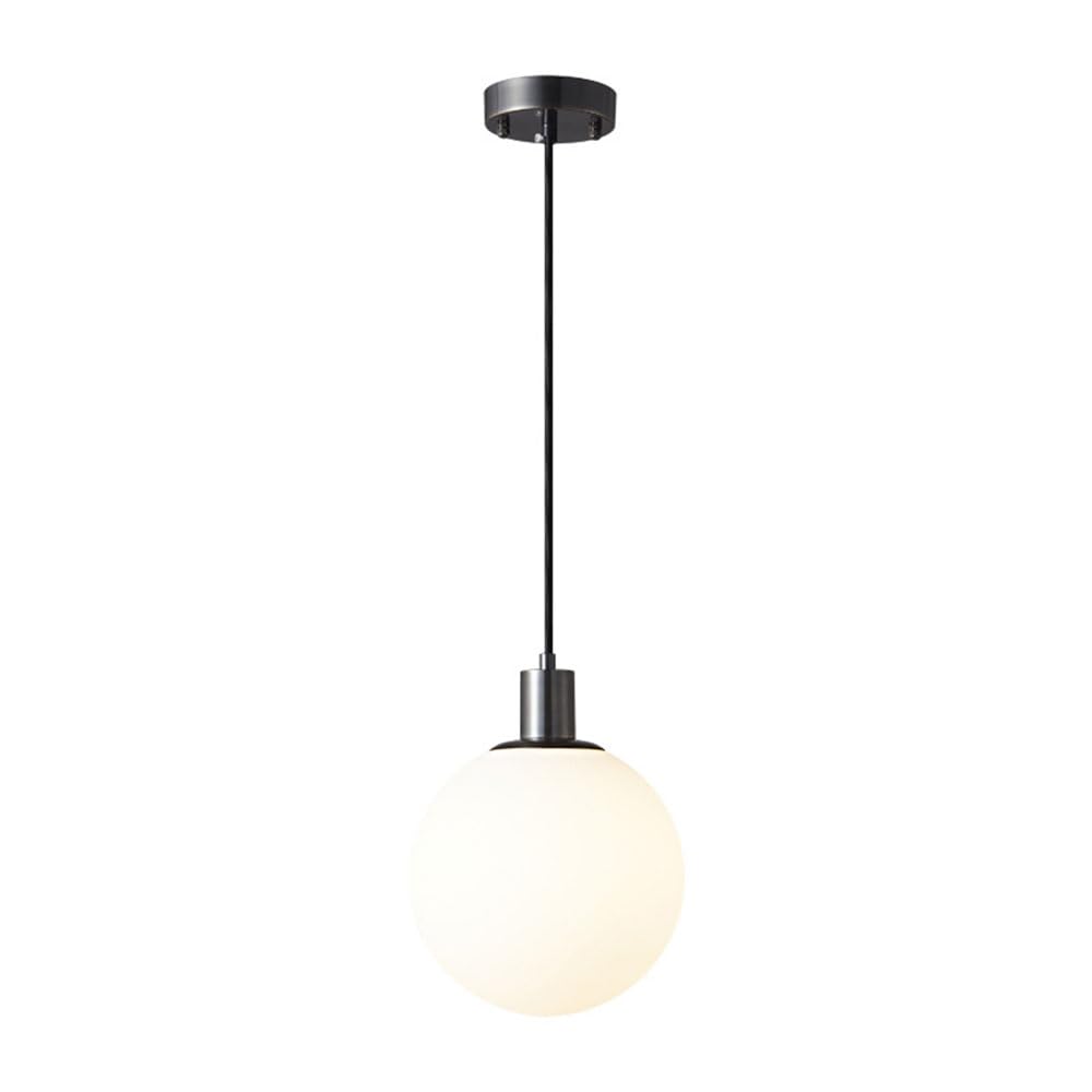 KXEcoLife Ceiling Pendant Light Fixture Translucent Glass Hanging Lamp Round Ball E27 Chandelier Bedroom Living Room Dining Bedside Bar All-Copper Decor