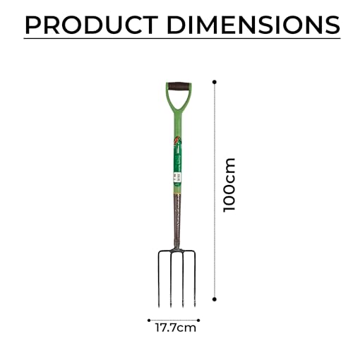 Heavy Duty Garden Border Digging Fork Carbon Steel Gardening Fork with PVC Grip Rust-Resistant Pitchfork Tool for Soil Cultivating Manure Fork for Aerating & Compost Turning – 4-Tine Design - Image 3