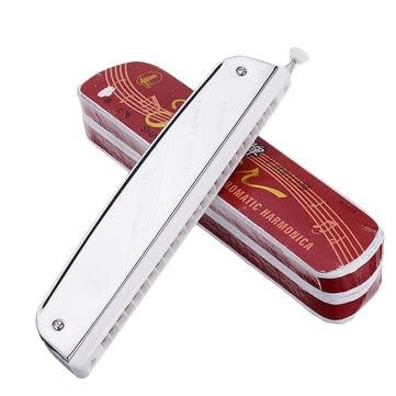 Eis Tower Mouth Organ Harmonica 24 Holes Key-C With Scale Change Option | Harmonica Mouth Organ Musical Instrument professional for Kids, Professionals and Beginners Silver