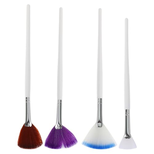 LOLIPPYY 4 Piezas Cepillo De Belleza En Forma De Abanico Brocha De Maquillaje Cepillo Suave Para Cepillo De Limpieza Facial Cepillo De Maquillaje Corporal Fibras Artificiales