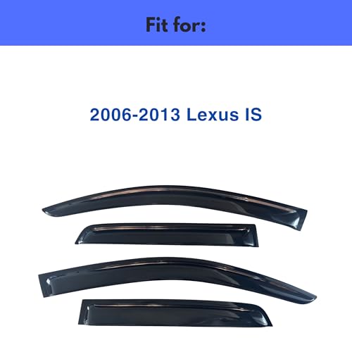 Image of IG Window Visors Fit for 2006-2013 Lexus IS250 IS350, Out-Channel Rain Guards Vent Wind Deflectors 4PC, Car Accessories for 06-13 Lexus is Series