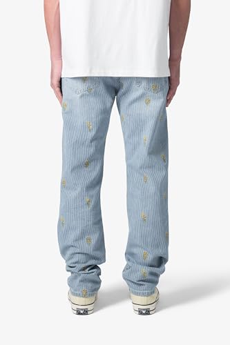 mnml Men's V656 Pinstripe Flower Denim3