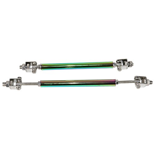 Strut Rods Compatible With Any Car, Neo Adjustable Front Bumper Lip Spoiler Splitter Support 8-2010.6 Inch Stainless Steel By Ikon Motorsports #TOP3