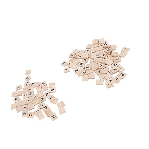 Wood Letter Tiles 100 piezas en madera para manualidades miniatura 4