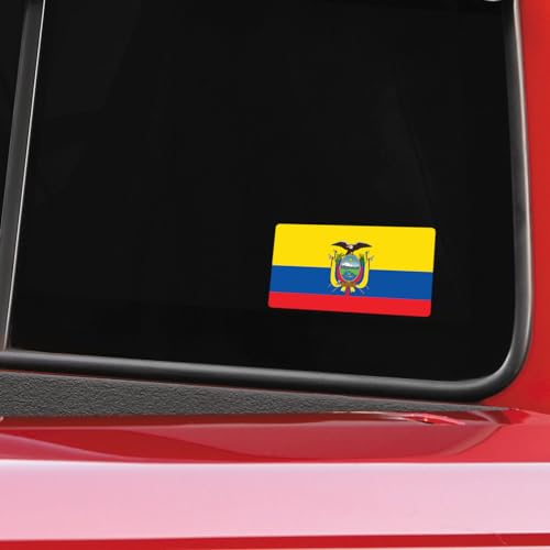 Image of World Country Flag Decal Stickers - Two Pack - for Cars Windows Bumpers Laptops Tablets Tumblers Cups Walls (Ecuador)