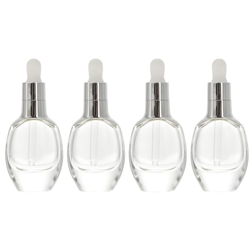 Flacons compte-gouttes en verre argenté 30ml Mipcase rechargeables pour huiles