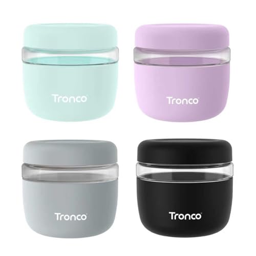 Image of Tronco 24 oz Glass Food Storage & Lunch Bowl Containers with Airtight Lids