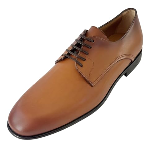 Fosco Plain Toe Oxford Derby Men's Brown Shoes New Vicuna Calf (Salvatore