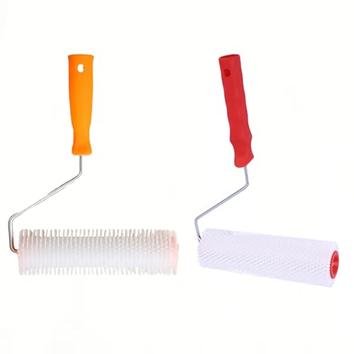 Herramienta Antiespumante,Rodillo de Púas Autonivelante,Cepillo de Rodillo Antiespumante,Brocha Antiespumante,Accesorios para Suministros Decorar Muchas Superficies, Paredes, Madera,2PC