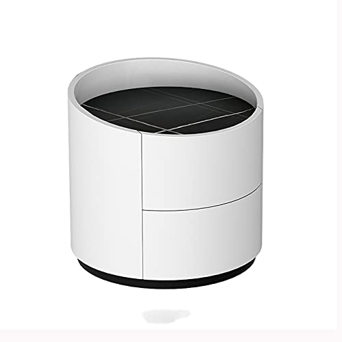 Comodino Tavolino Rotondo, Tavolino da caffè Tavolino Tavolino per Soggiorno, Camera da Letto, Piccoli spazi, Comodino Moderno per la casa con tavolini con Base in Vetro (Colore : Gris) (Giallo