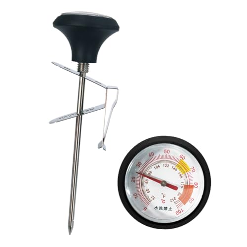 COSMEVIVI Termómetro Cocina Multifuncional con Clip y Funda de Silicona Termómetro Barbacoa Acero Inoxidable para Alimentos y Bebidas
