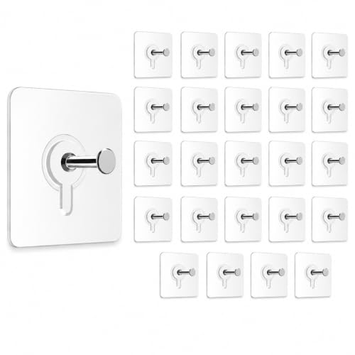 Image of CERLINK Photo Frame Hooks for Wall Without Drilling,Self Adhesive Hooks for Wall Heavy Duty Strong Nail Free for Hanging Photo Frame (Pack 25)