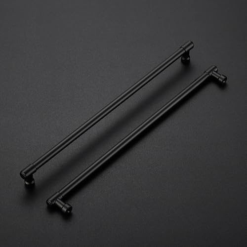 Image of Ravinte 20 Pack 12-3 /5 Inch Hole Center Solid Kitchen Cabinet Handles Matte Black Dresser Pulls Cabinet Drawer Pulls for Kitchen Cupboard Hardware
