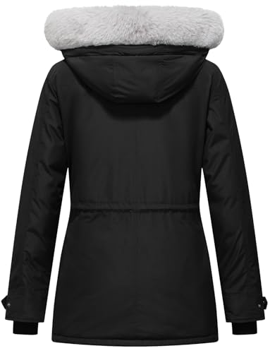 Women's Quilted Winter Coat Warm Puffer Jacket Thicken Parka with Removable Hood2