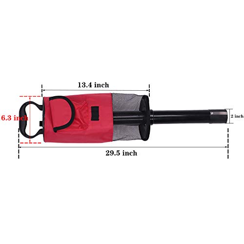 HOW TRUE Golf Ball Retriever, Portable Shag Bag Golf Ball Pick Up with Removable Plastic Tube, Pocket Shagger Storage, Red - Thumbnail 4