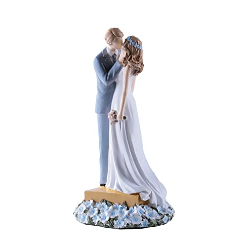 Vivi Idee Brautpaar Figuren Tortenfigur Hochzeit in Umarmung 21cm Hohe, Aufsatz für Hochzeitstorte Dekoration Cover