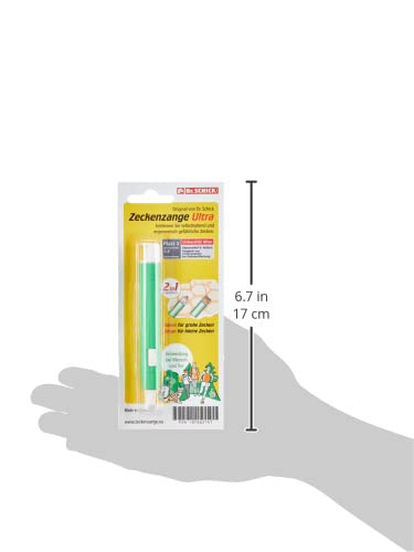 Dr. Schick Zeckenzange Ultra [2-in-1 Zeckenhaken & Zeckengreifer] - patentierter Zeckenschutz für Mensch und Tier - große und kleine Zecken zuverlässig entfernen