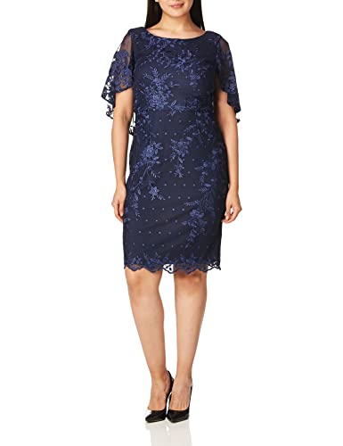 Image of Alex Evenings Women's Short Embroidered Cocktail Dress, Wedding Guest (Petite and Regular Sizes)
