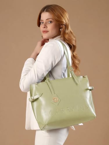 Image of Carrylux Women's Soft PU Tote Bag | Large Single Compartment Shoulder Handbag with Adjustable Strap | Office, College & Casual
