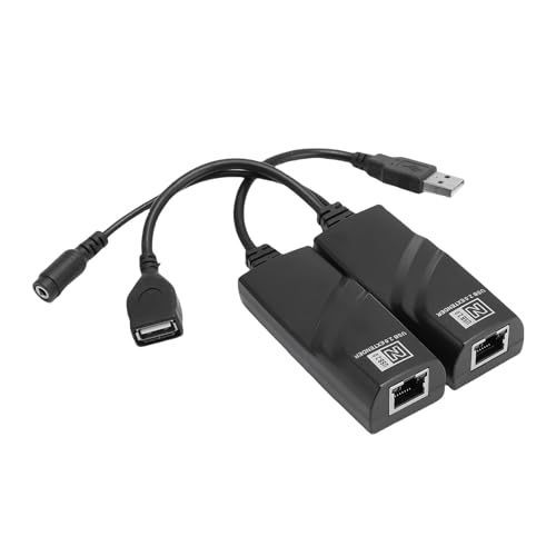 Wisoqu USB Network Extender, USB Extension Adapter, Stable CAT5 CAT5E CAT6 Network Cable Connection, 100m Transfer Distance, USB to Ethernet Adapter for Computers, Mobile Phones (US Plug)