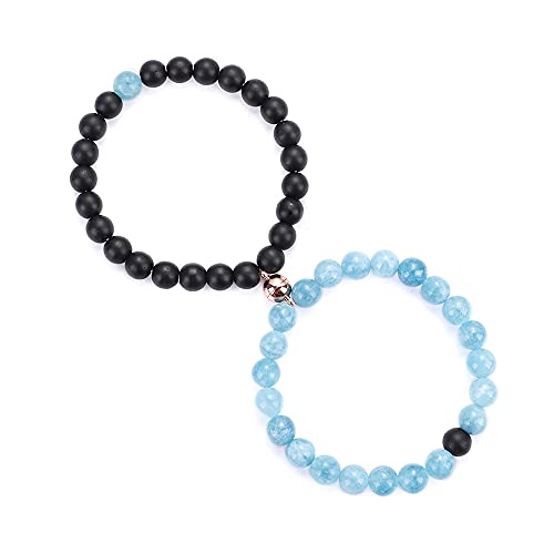 KSQS Magnetic Couples Bracelets, Magnetic Distance Bracelet for Couple, Eternal Love Charms Mutual Attraction Adjustable Bracelets, Magnetic Bracelets for Best Friends