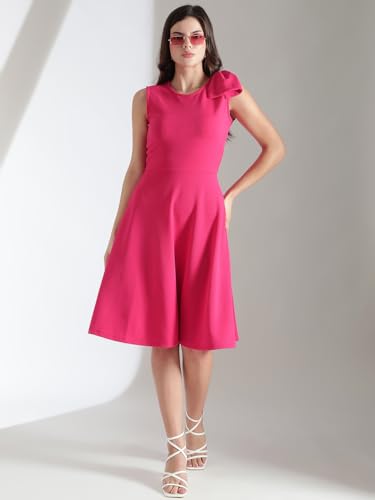 Image of KOTTY Women's Fit And Flare Knee Length Dashing Designs Crisp Whisper Dress