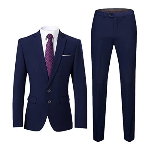 Pantalon classique homme avec veste ensemble 2 pièces bleu marine taille XXXL