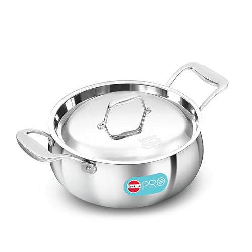 Hawkins 3L Pro Triply Stainless Steel Handi with Steel Handles an...