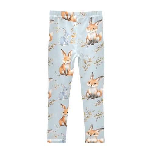 Fox Rabbit Leaf Girls Leggings Athletic Pants Tights Stretch Bottom2