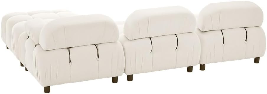 Miniatura 9 de Tmsan Sofá modular modular de felpilla de 96 pulgadas para sala de estar, moderno sofá en forma de L, combinación de diván reversible para