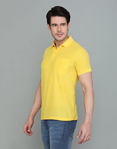 Image of INKKR Men's Polo Neck Half Sleeve Cotton Blend Regular Fit T-Shirt With Pocket