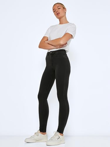 Noisy May Callie Hw Skinny Jeans Donna Jeans Grigio Scuro W25L30 - 5
