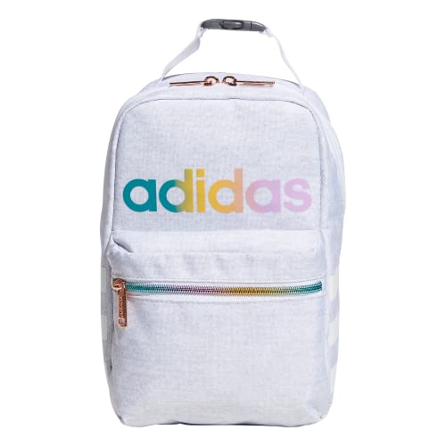 adidas Unisex Santiago Lunch Bag, Insulated School Food Container Box Discontinued, Jersey White/White Rainbow/2.0, One Size