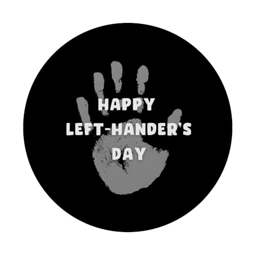 Funny Southpaw Quotes and Sayings "Happy Left-Hander's Day" PopSockets Swappable PopGrip, Black - Image 3