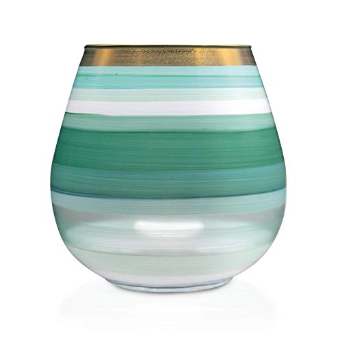 Angela Neue Wiener Werkstätte Vesuvio Mint - Portavelas (Cristal, 15 cm, tamaño Mediano), Color Verde Cover