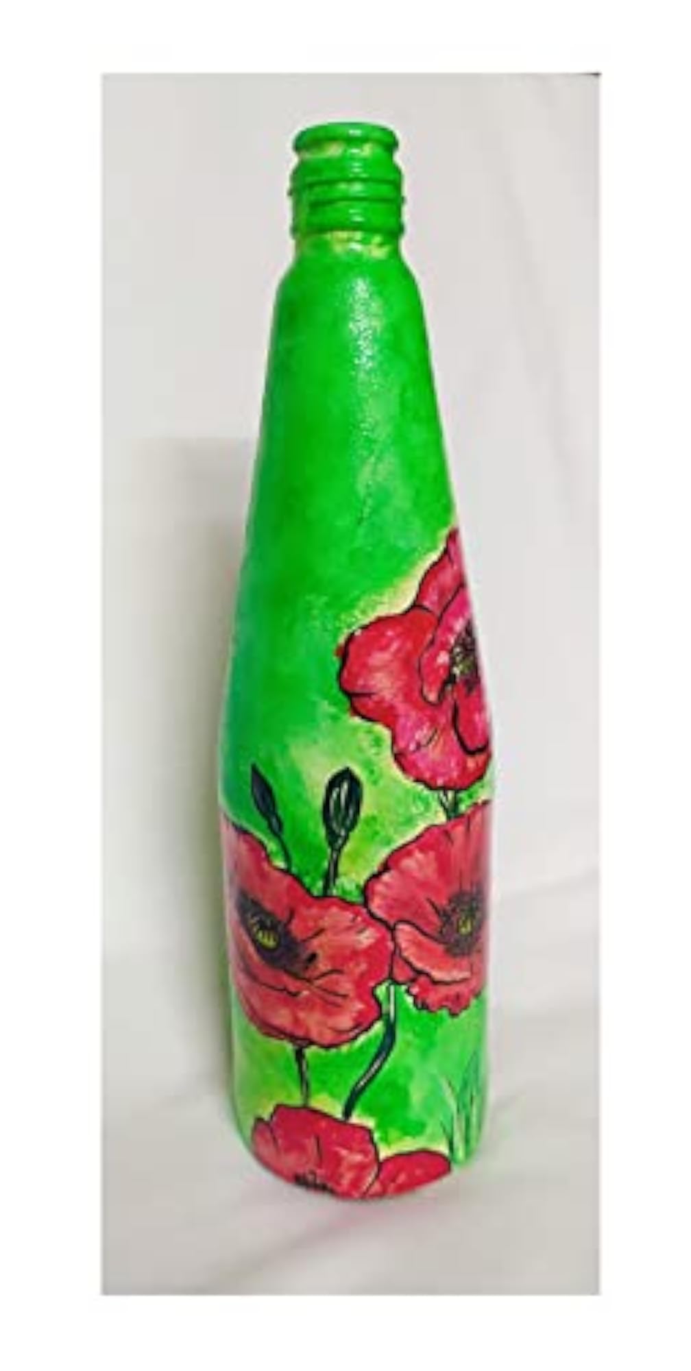 Decorative Hand Painted Glass Bottle for Home and Table Decoration