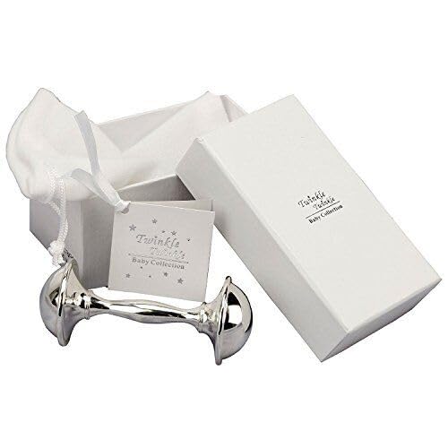 Personalised Silver Plated Christening Gifts (Rattle)