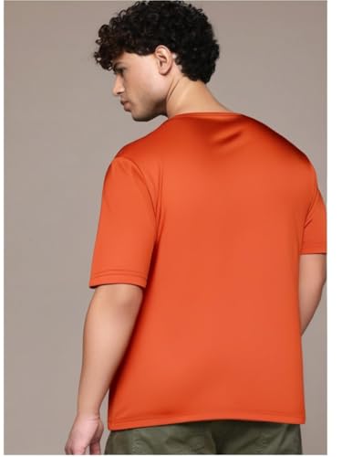 Image of Mack Jonney Regular Solid Cotton Blend V Neck T Shirt for Men