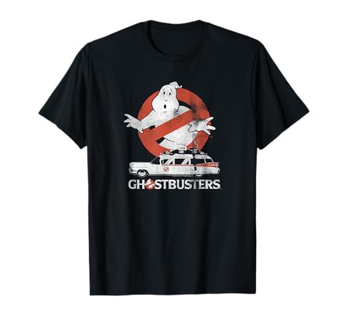 Ghostbusters No Ghost with Ectomobile Retro Movie T-Shirt