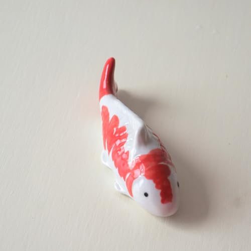 Image of Happyyami Floating Fish Decorations 2Pcs Ceramic Aquarium Ornaments Realistic Koi Fish Figurines for Underwater Crafts Pond and Garden Decor