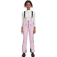ALSOGO Damen Snow Bibs Isolierte wasserdichte Winddichte Skihose Overall Winter Snowboarding Hose Warmhalten Bequem Rosa M