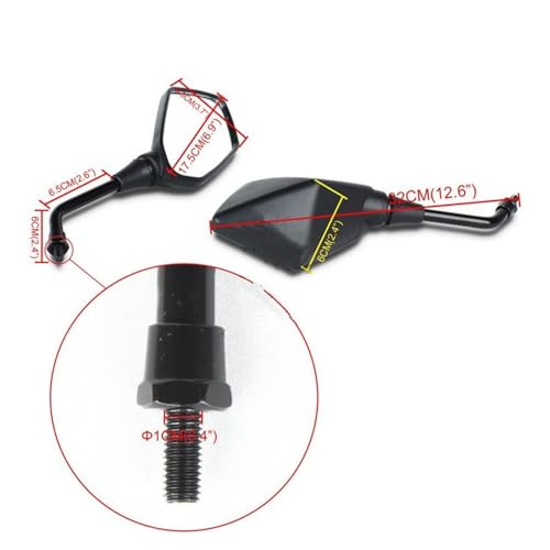 Espejo retrovisor de moto convexo con soporte antivibración universal de 10mm para Z1000 4