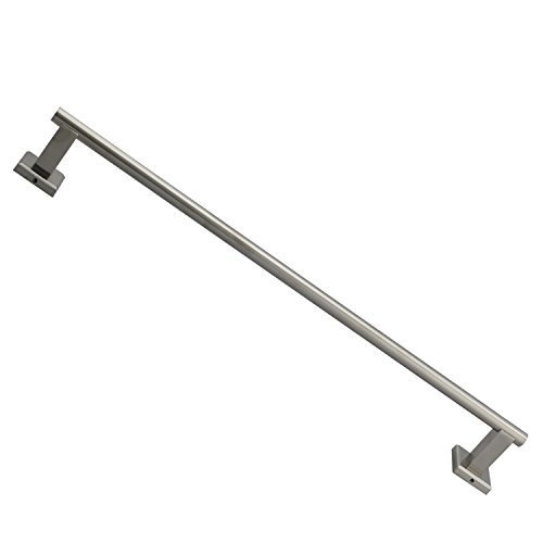 Premium Modern Single Towel Bar Rack W/Square Base (24 Inches)- Brushed Finish, Made From Stainless Steel, Water And Rust Proof, Wall Mounted, Easy To Install #TOP2