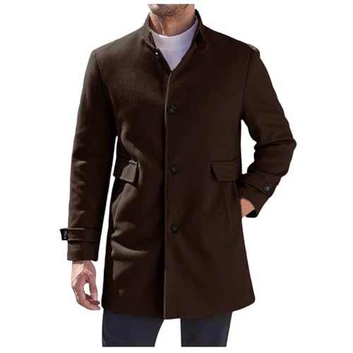 Coupe-vent homme long manteau d'hiver chaud en laine pour transition
