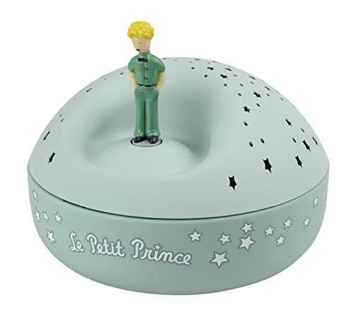 TROUSSELIER - Le Petit Prince. Saint Exupéry - Veilleuse - Idéal Cadeau Cadeau Enfant - Projecteur d'Etoiles Musical - Figurine rotative - piles incluses