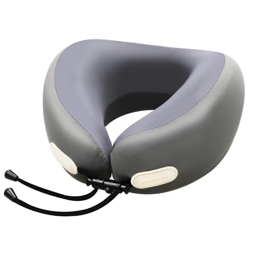 Memory Foam Travel Neck Pillow - 100% Pure Support for Airplane, Office & Car, Portable with Travel...